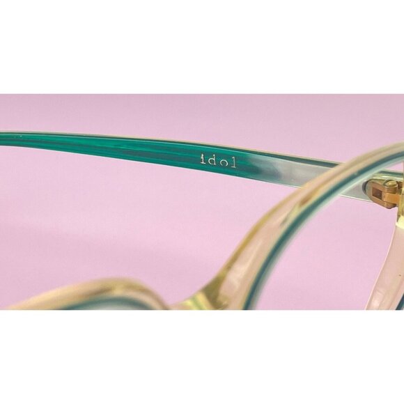 Vintage 80s oversized green eyeglasses frame, green gold iridescent, NO LENS - Picture 10 of 10
